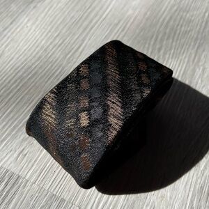 Men’s Vintage Silk Warp Made in Switzerland Black and Copper Tie